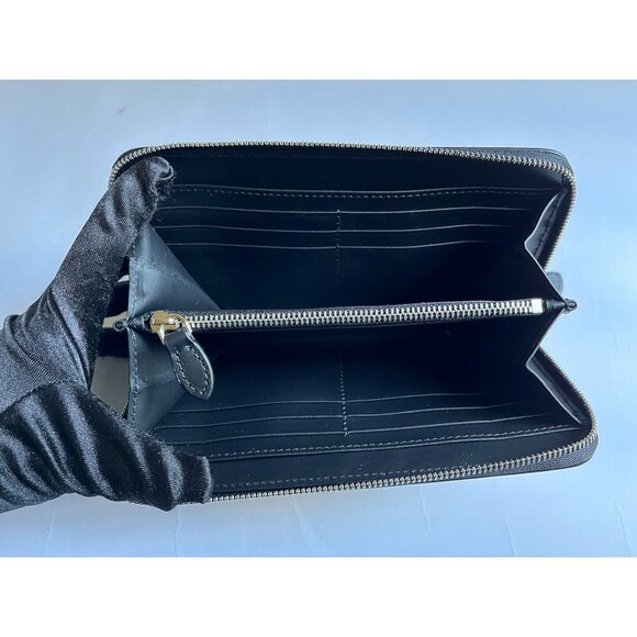 BURBERRY WOMEN WALLET LEATHER ZIP AROUND IN Black - Picture 6 of 9
